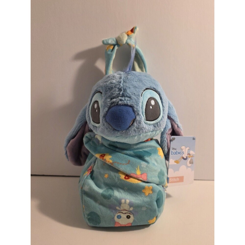 Disney Store Swaddle Babies Series Stitch Cute Plush Doll Stuffed Animal